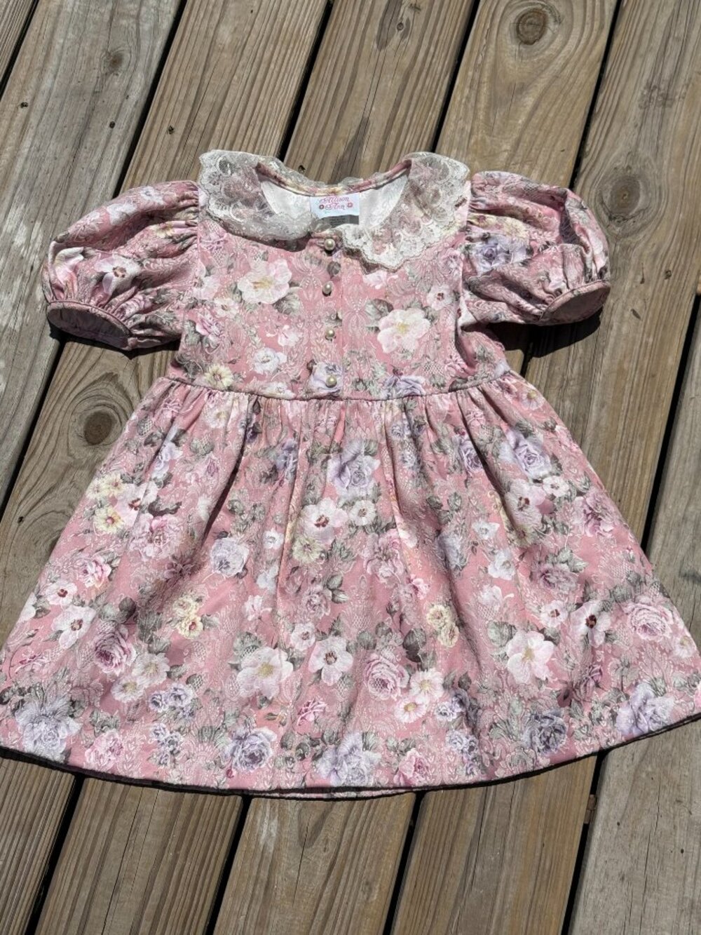 Vintage Allison sz6 Ann Pink Floral Cottagecore Coquette Prairie Dress 3570